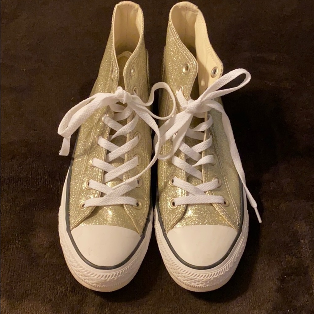 Gold Sparkly Hightop Converse